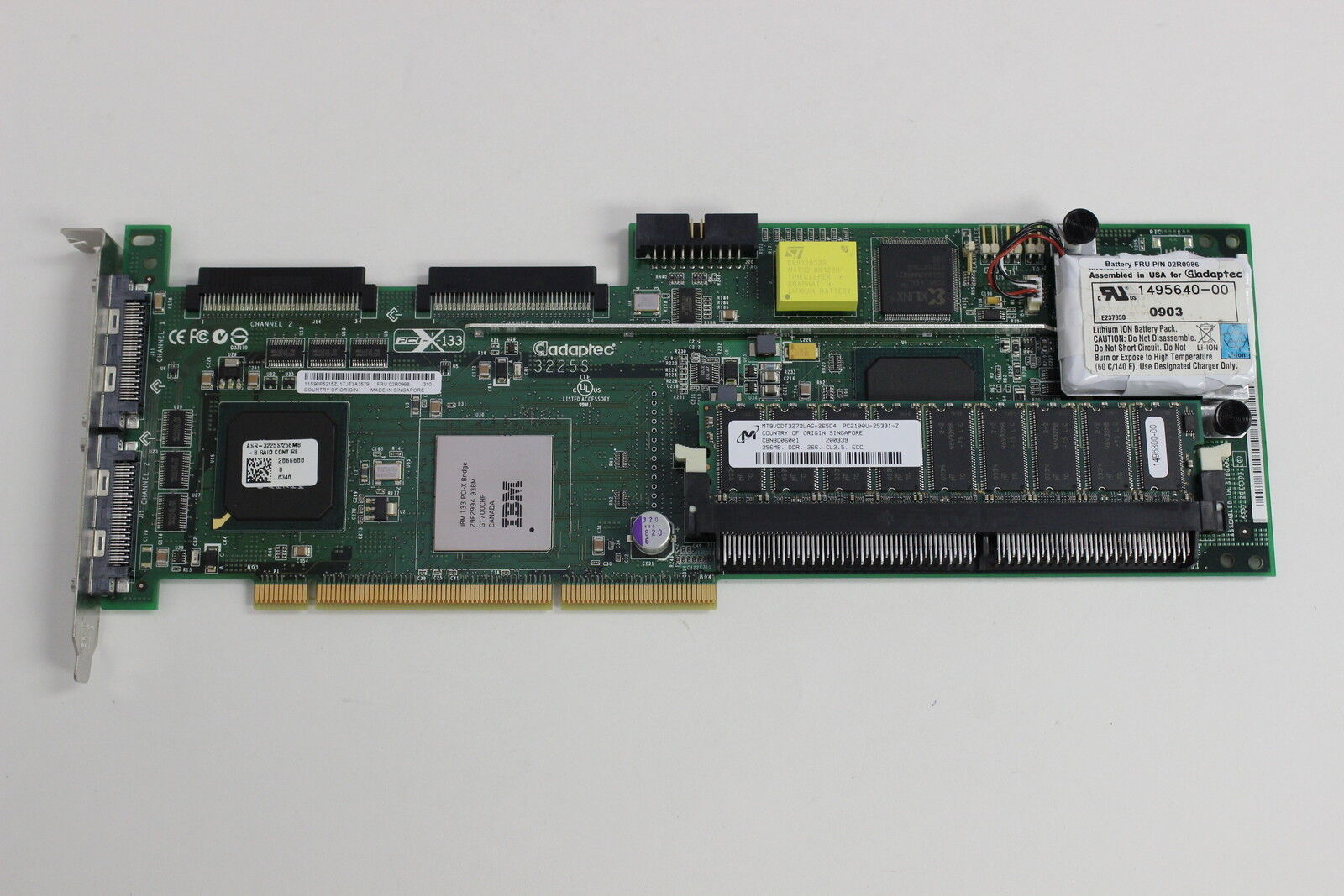 IBM 02R0998 PCI-X-133 6M RAID CONTROLLER ADAPTER BOARD