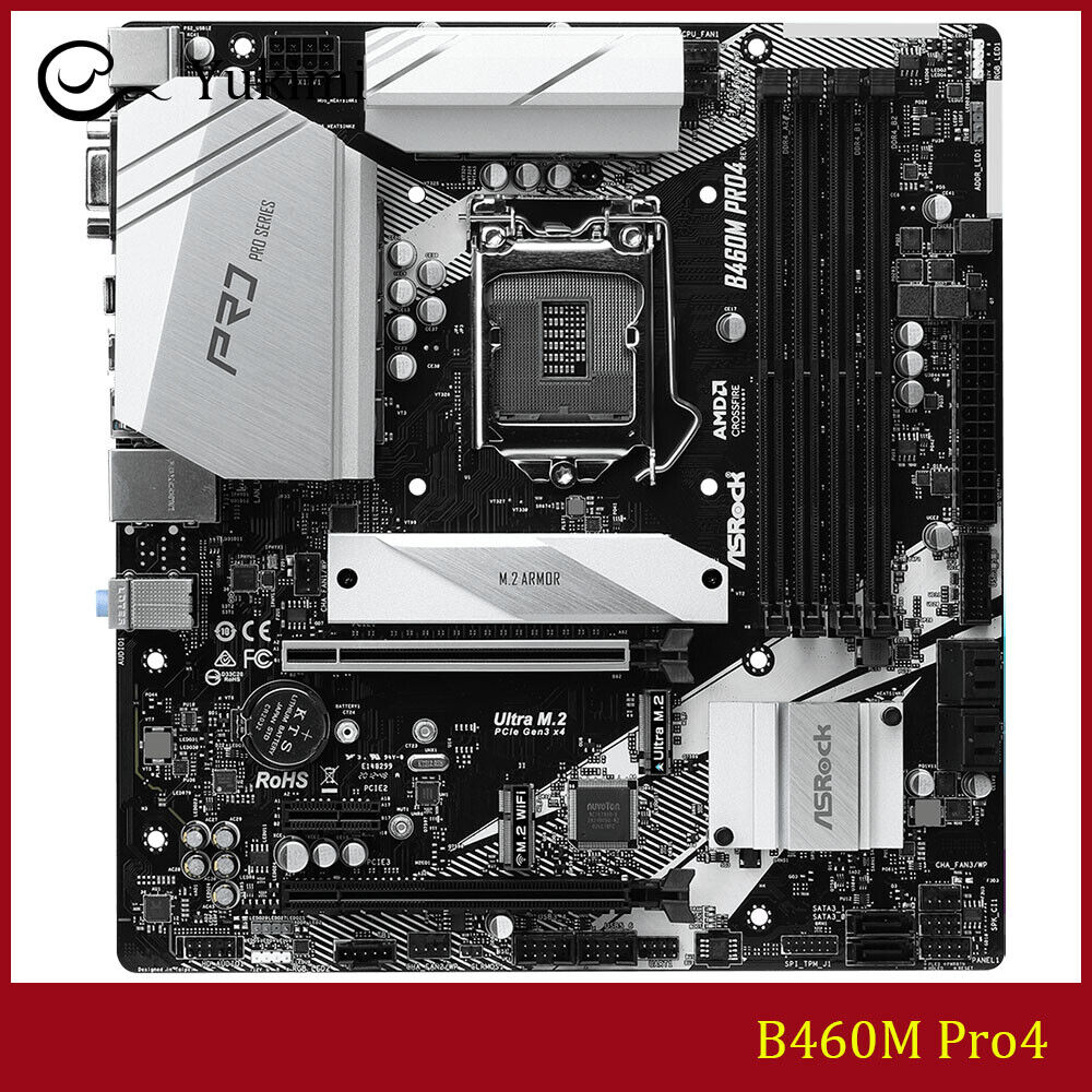 FOR ASROCK B460M Pro4 LGA 1200 128GB VGA HDMI Micro ATX Motherboard Test OK