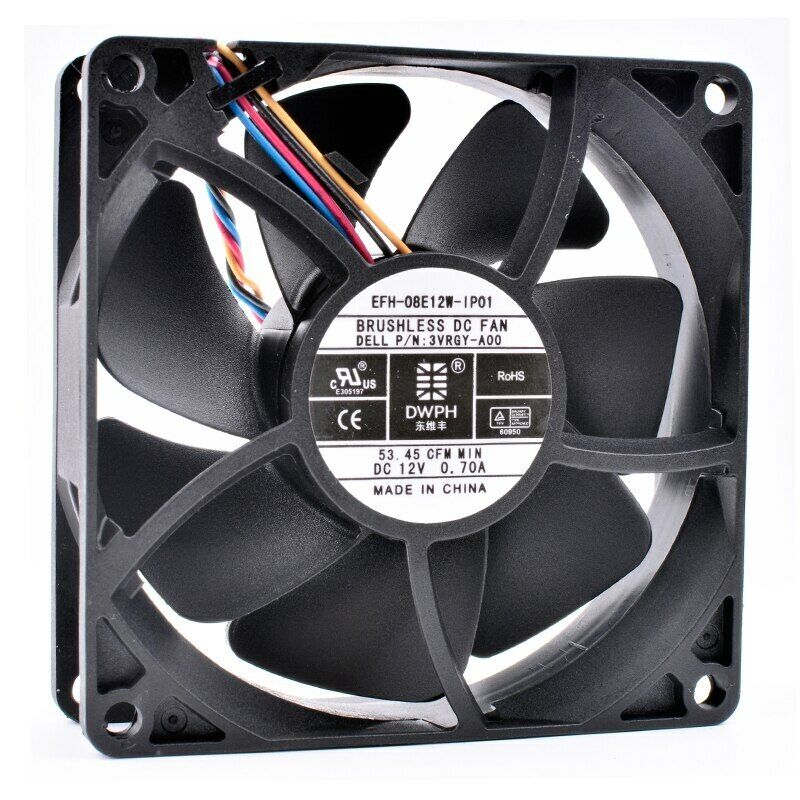 EFH-08E12W-IP01 3VRGY-A00 8cm 8025 80mm DC12V 0.70A Dell server CPU  cooling fan