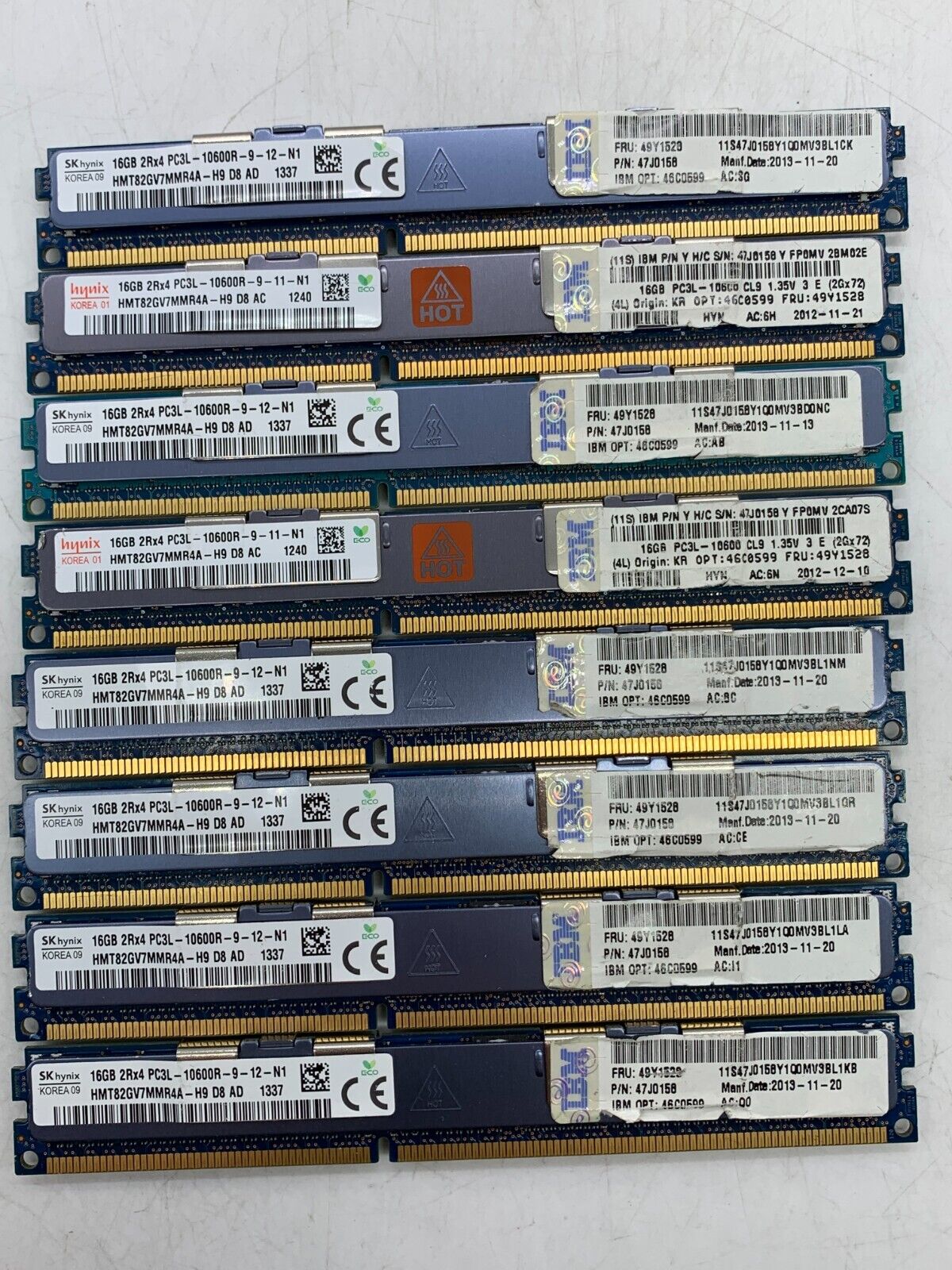 Hynix IBM 128GB (8X 16GB) DDR3L-1333 PC3L-10600R Registered ECC Server RAM