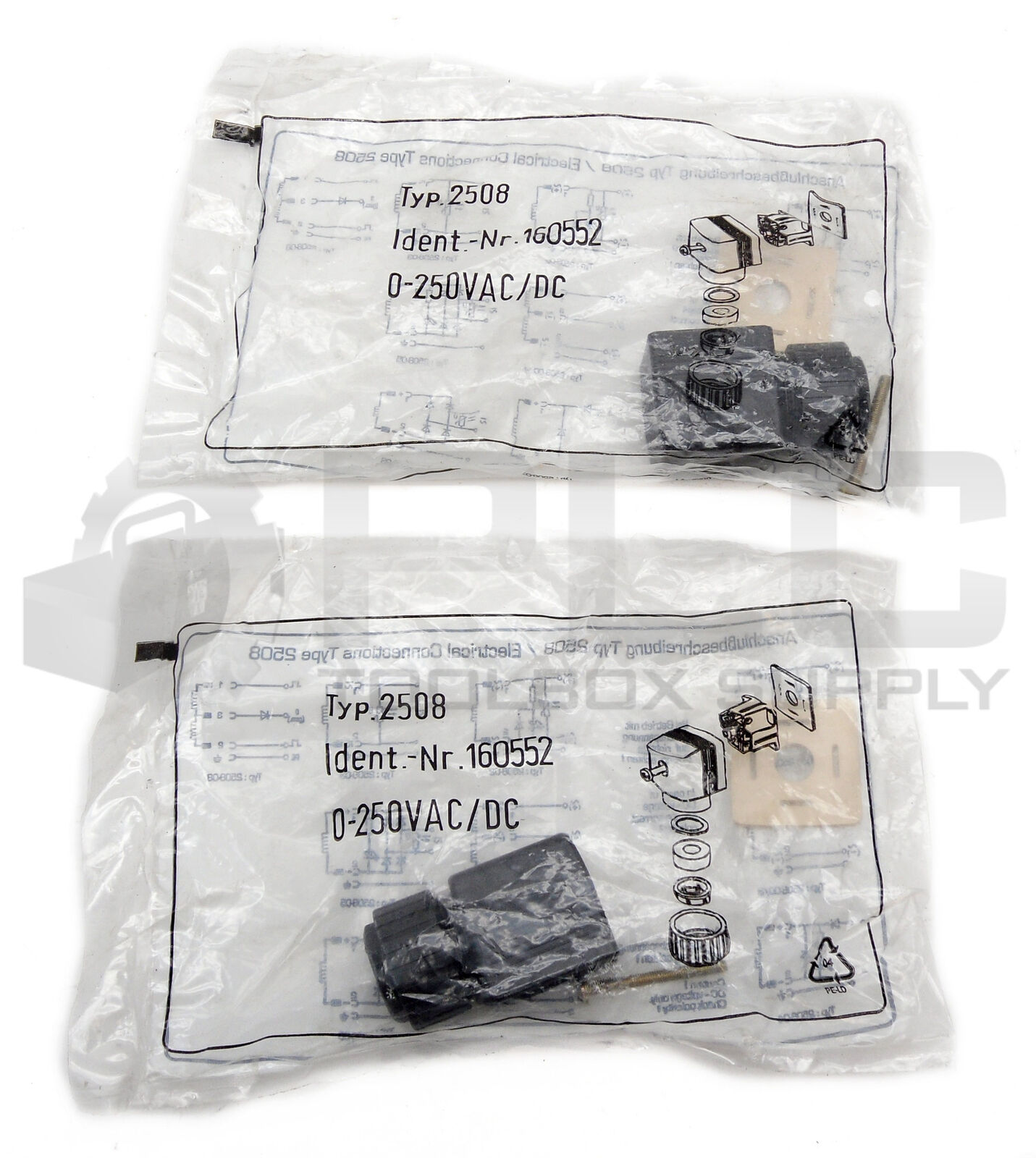 LOT OF 2 NEW ANSCHLUBBESCHREIBUNG 2508 ELECTRICAL CONNECTIONS 0-250VAC/DC 160552
