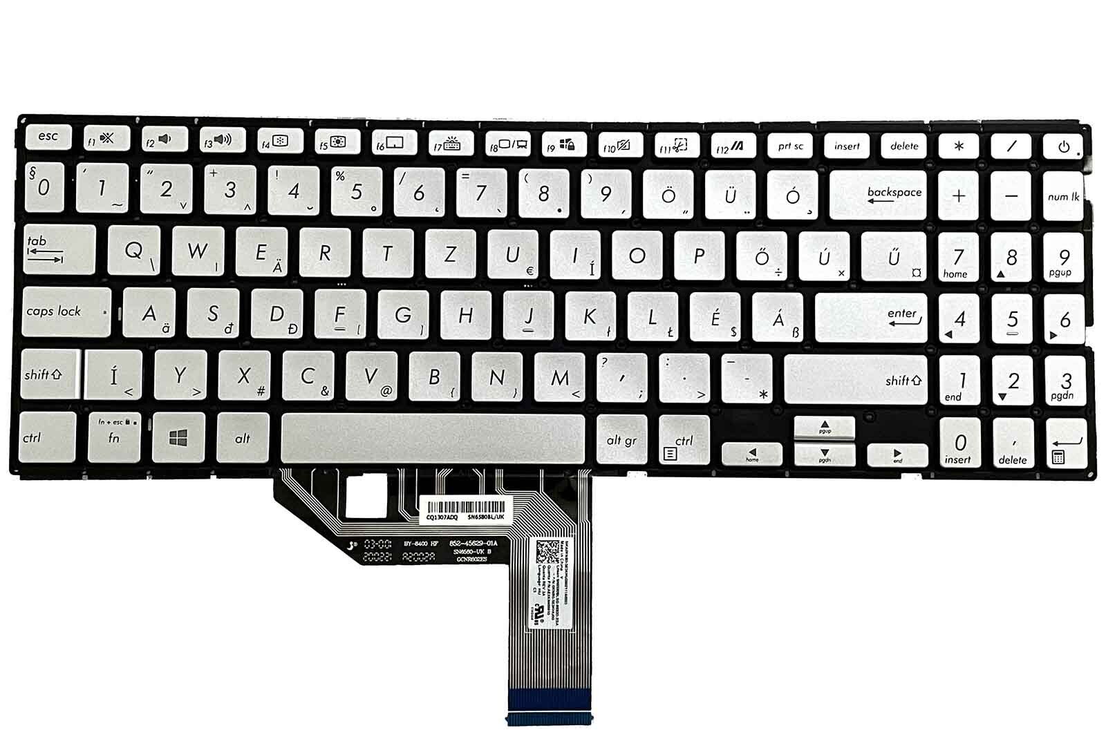 Backlit Hungarian Keyboard for Asus VivoBook S15 S532 S532F S532FA S532FL QWERTZ