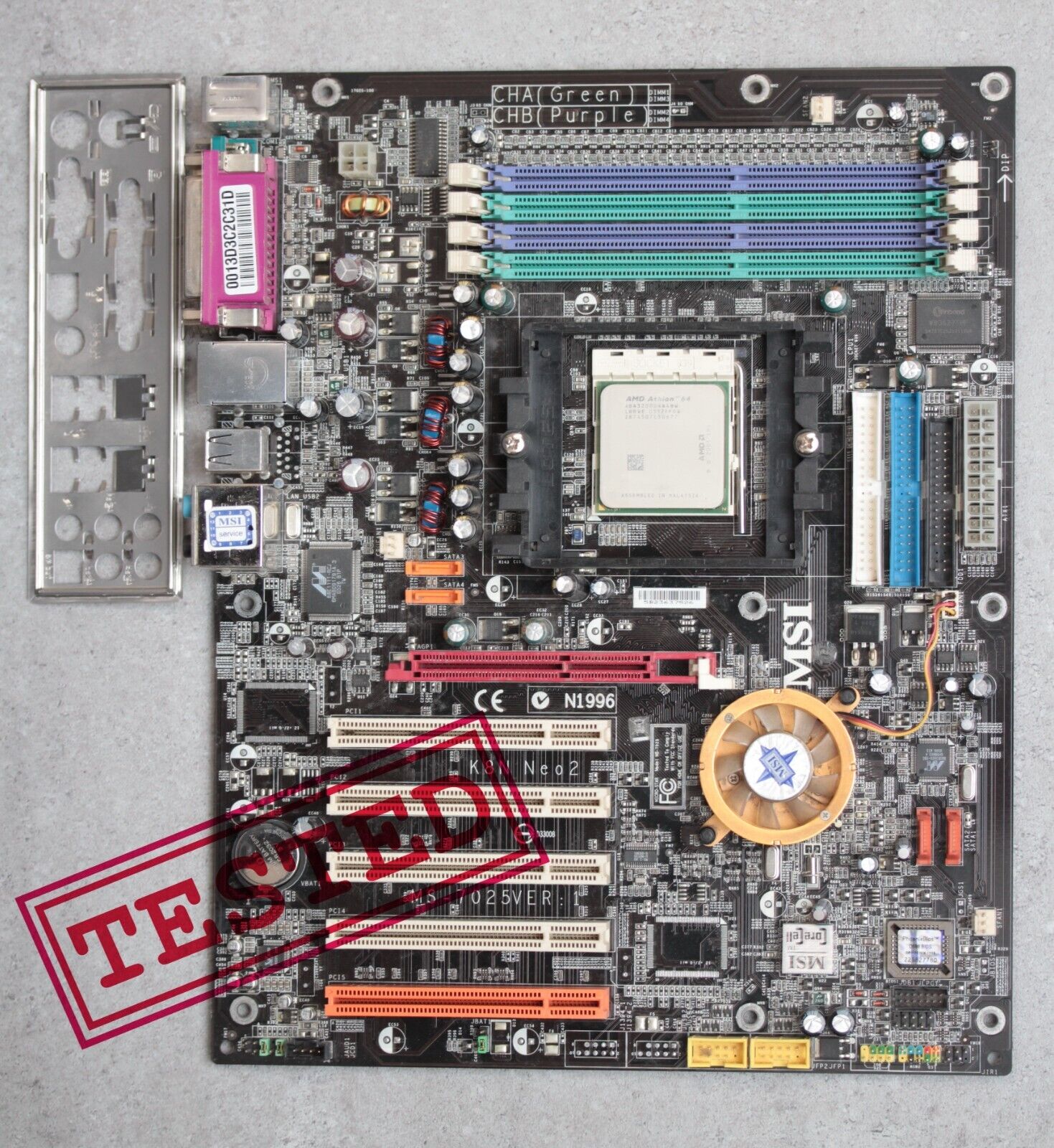 Socket 939 MSI K8N Neo2 Platinum Motherboard with CPU Athlon64 3200+& I/O shield