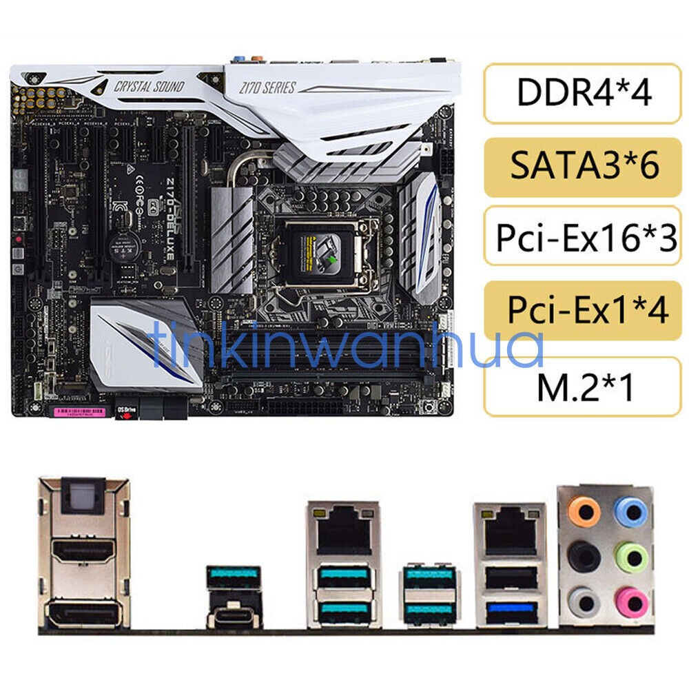 For ASUS Z170-DELUXE Intel Z170 DP+HDMI 1×M.2 8×SATA III Motherboard