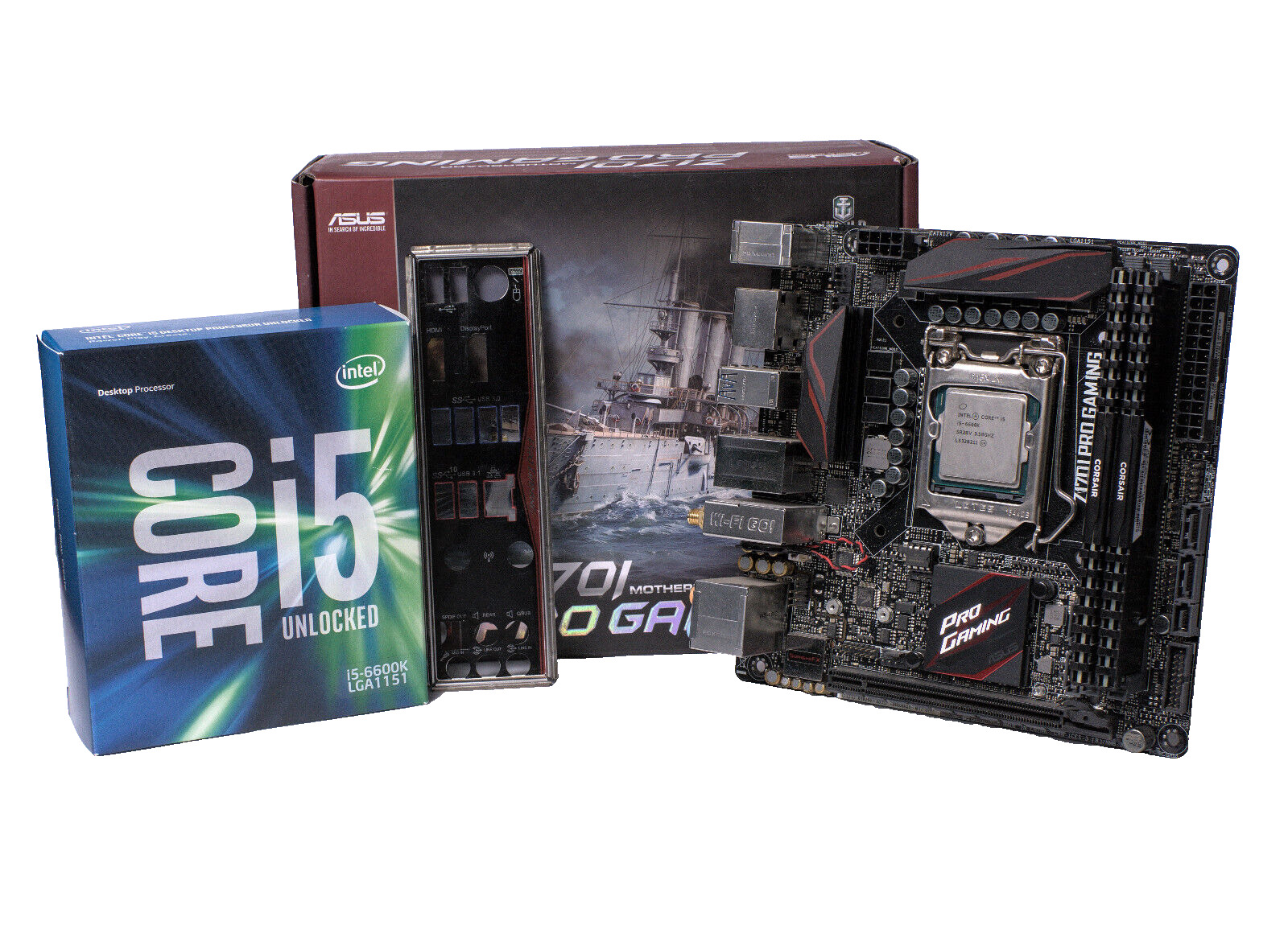 ASUS Z170I Pro Gaming Motherboard With CPU, i5 6600K DDR4 Intel Mini ITX