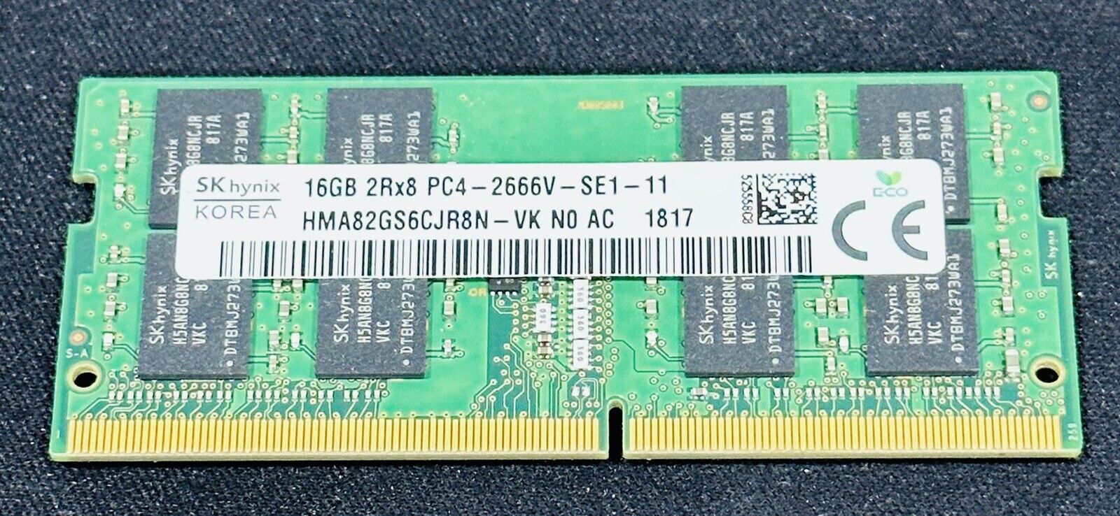 Hynix 16GB DDR4 2666 MHz PC4-21300 SODIMM 260-Pin 2Rx8 Laptop Memory RAM