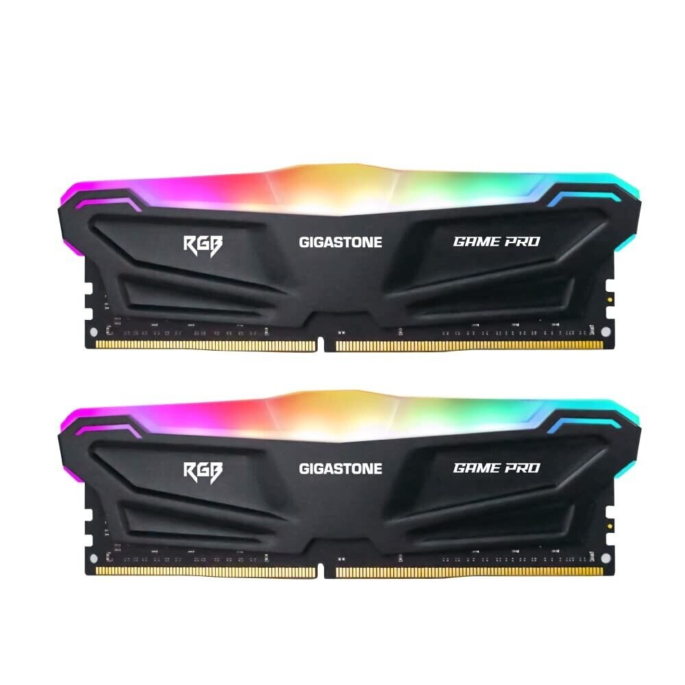 【DDR4 RAM】Gigastone Black RGB Game PRO Desktop RAM 32GB(2x16GB) DDR4-3200MHz PC4