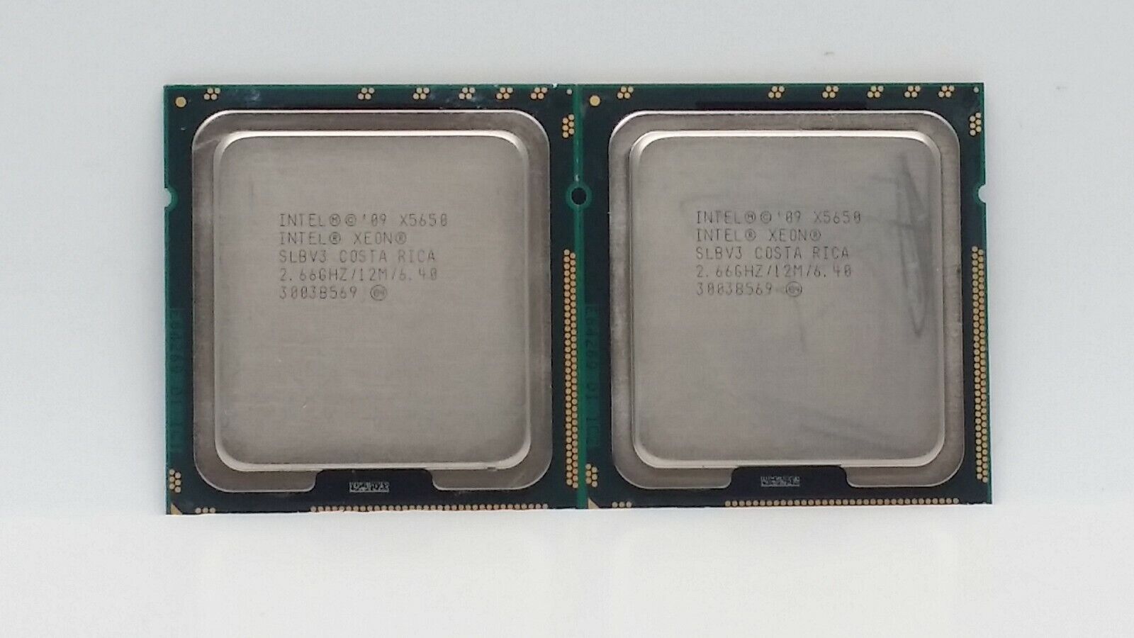Lot of 2 Intel Xeon X5650 2.66GHz 12MB/ 6.40GT/s SLBV3 Socket LGA1366 CPU