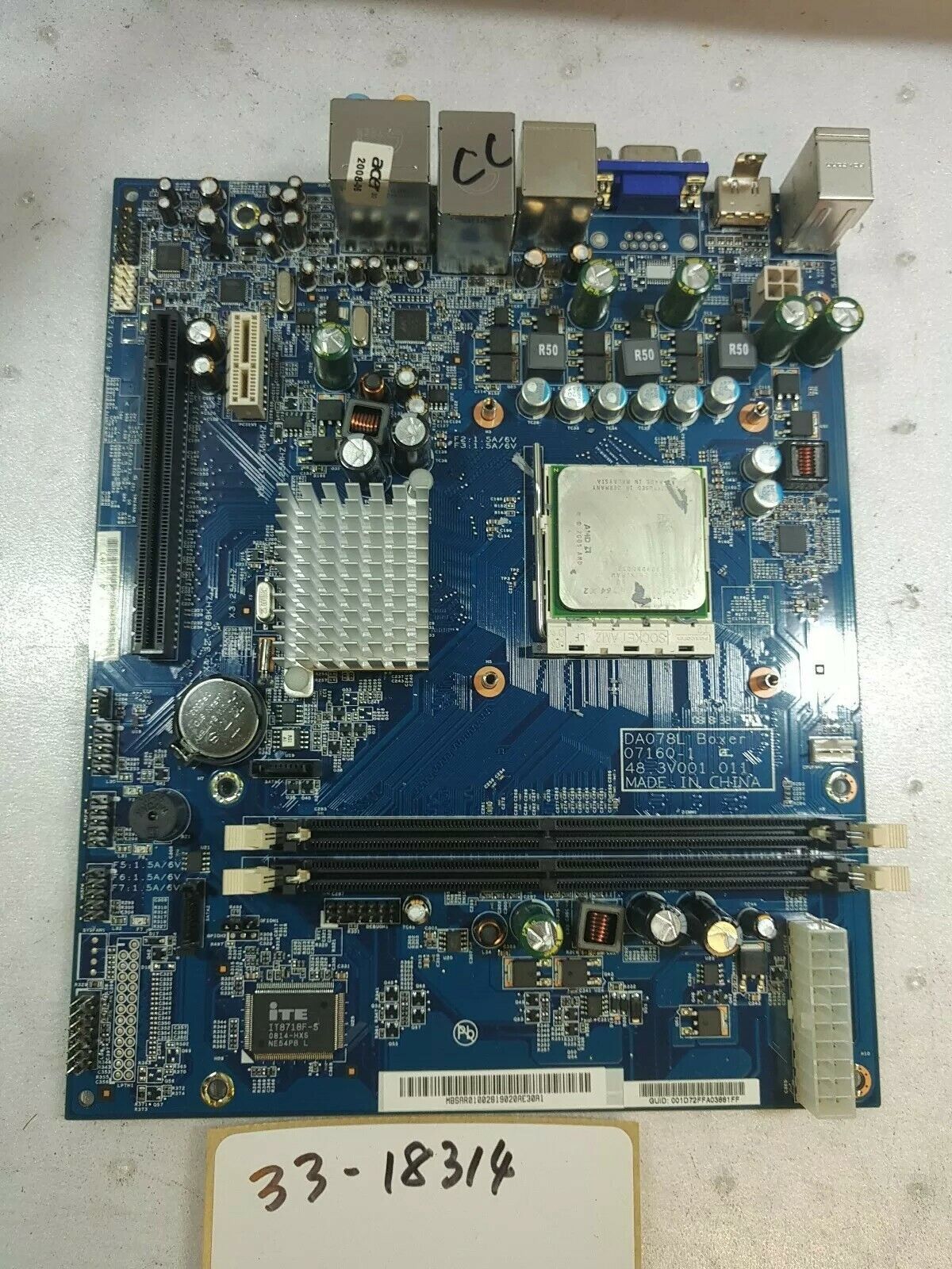 - Acer DA078L 07160-1 Aspire X3200 Socket AM2 DDR2  Motherboard w/AMD AD05000