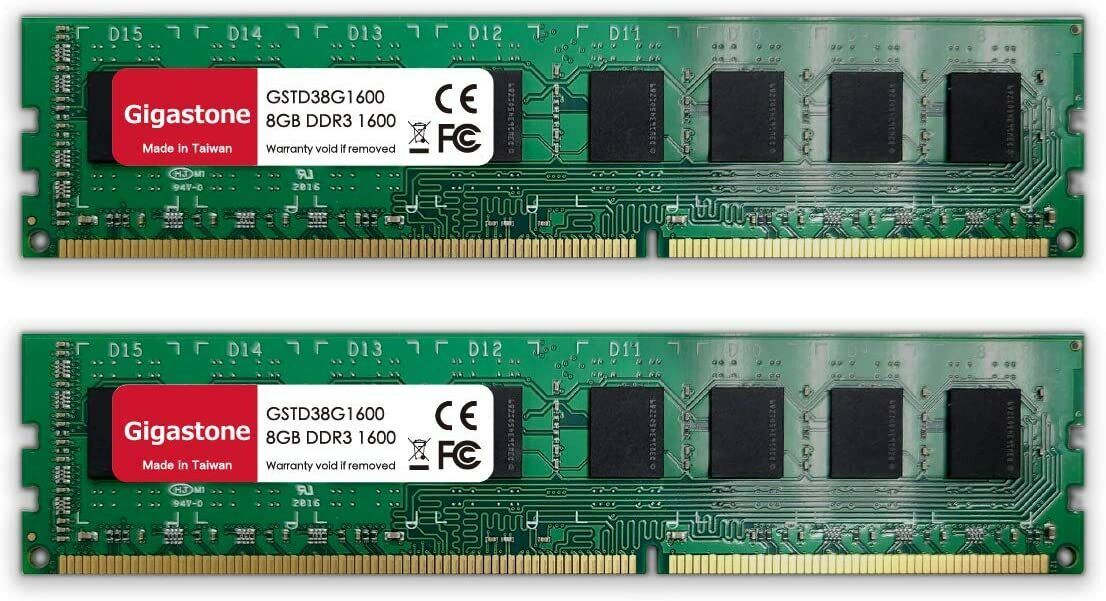 Gigastone DDR3 16GB (8GBx2) 1600MHz PC3-12800 CL11 1.5V UDIMM 240 Pin Ram
