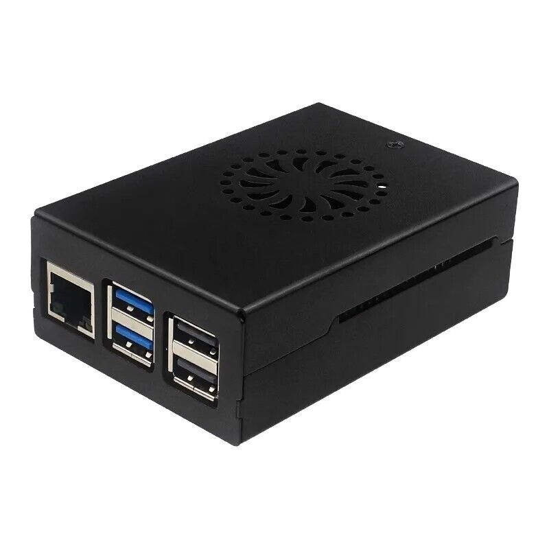 Raspberry Pi 5 Aluminum Case With Fan Active Passive Cooling Radiator Black...