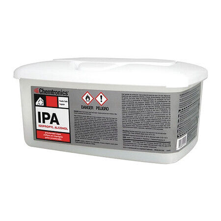 Chemtronics Ipa100b Alcohol Wipes,Unscented,100 Ct,Pk100