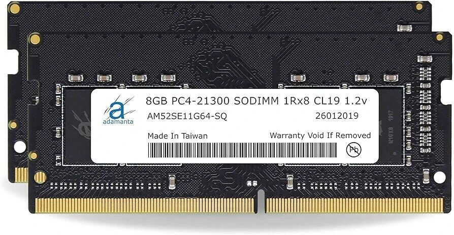 Adamanta 16GB (2×8GB) DDR4 2666MHZ (or 2133MHZ or 2400MHZ) PC4-21300 SODIMM 1RX8
