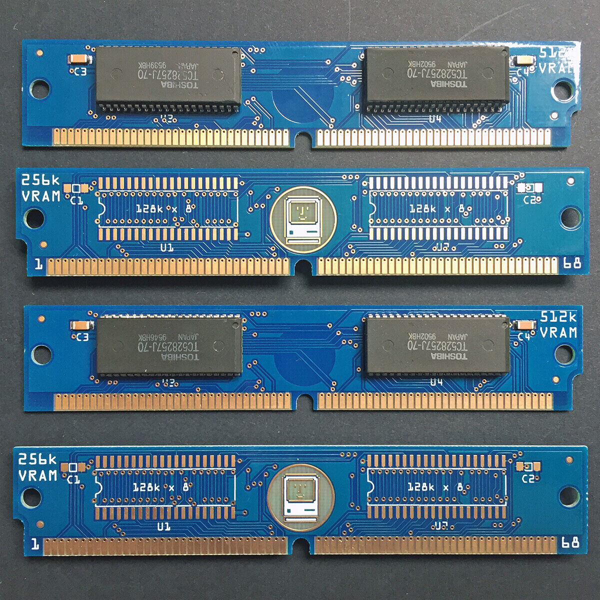 1pcs new 68pin SIMM 512k 70ns low latency VRAM memory Apple Macintosh computer