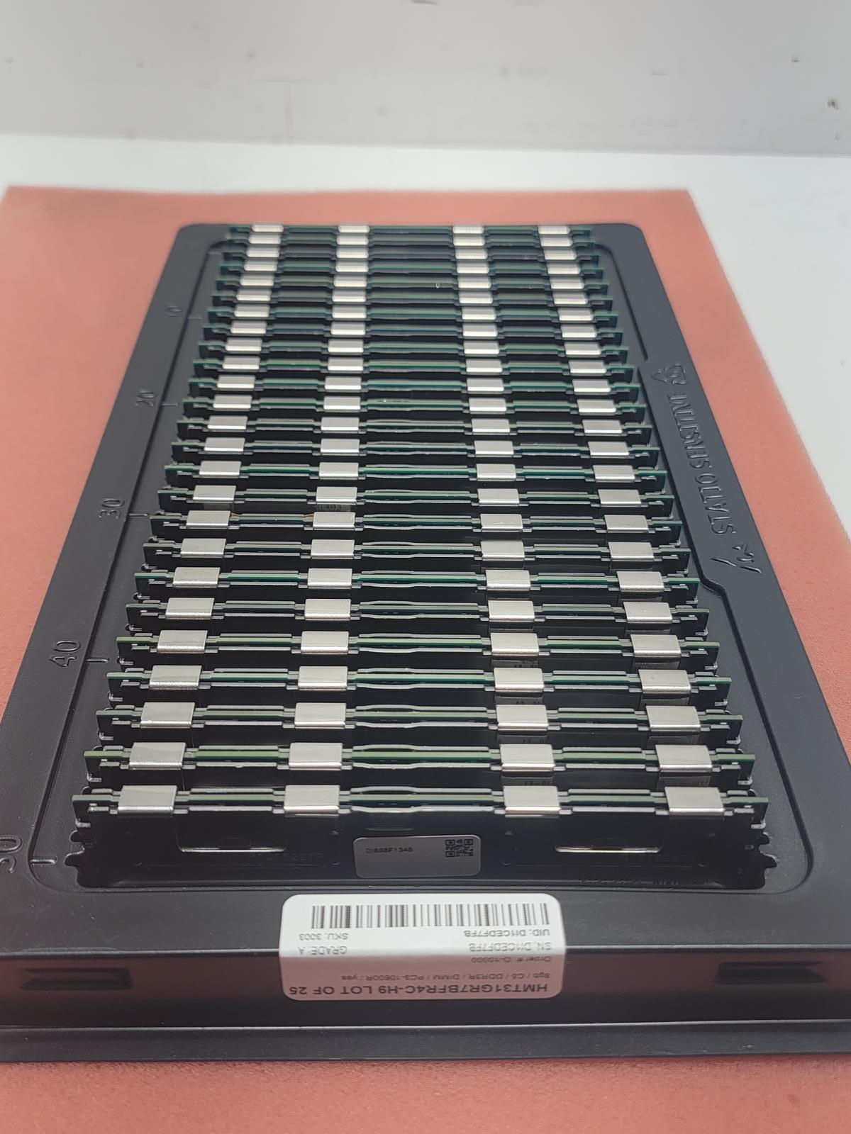 Lot of 25 DDR3R Reg/ECC HMT31GR7BFR4C-H9 8gb pc3-10600r Server memory  SKU 4706