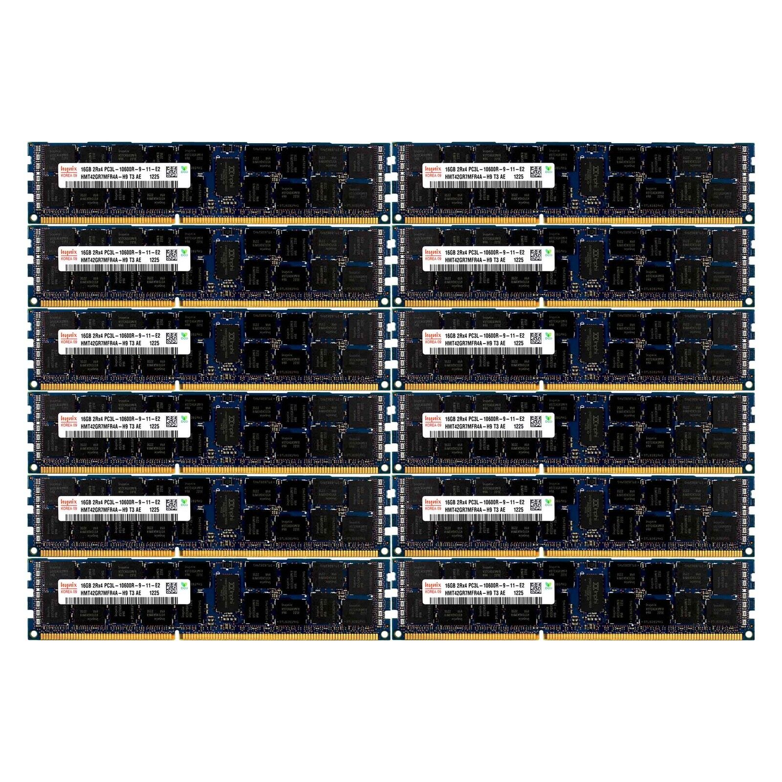 PC3L-10600 12x16G HP Proliant BL680C DL165 DL360 DL380 DL385 DL580 G7 Memory Ram
