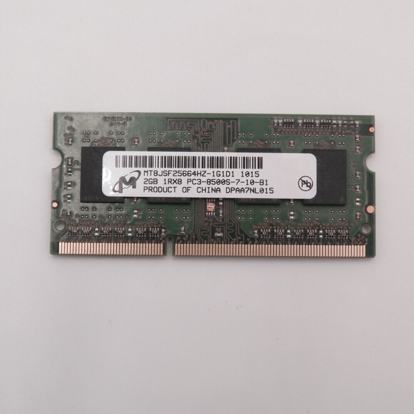 Micron DDR3 2GB Laptop Memory 1RX8 PC3-8500S 1066MHz (C)