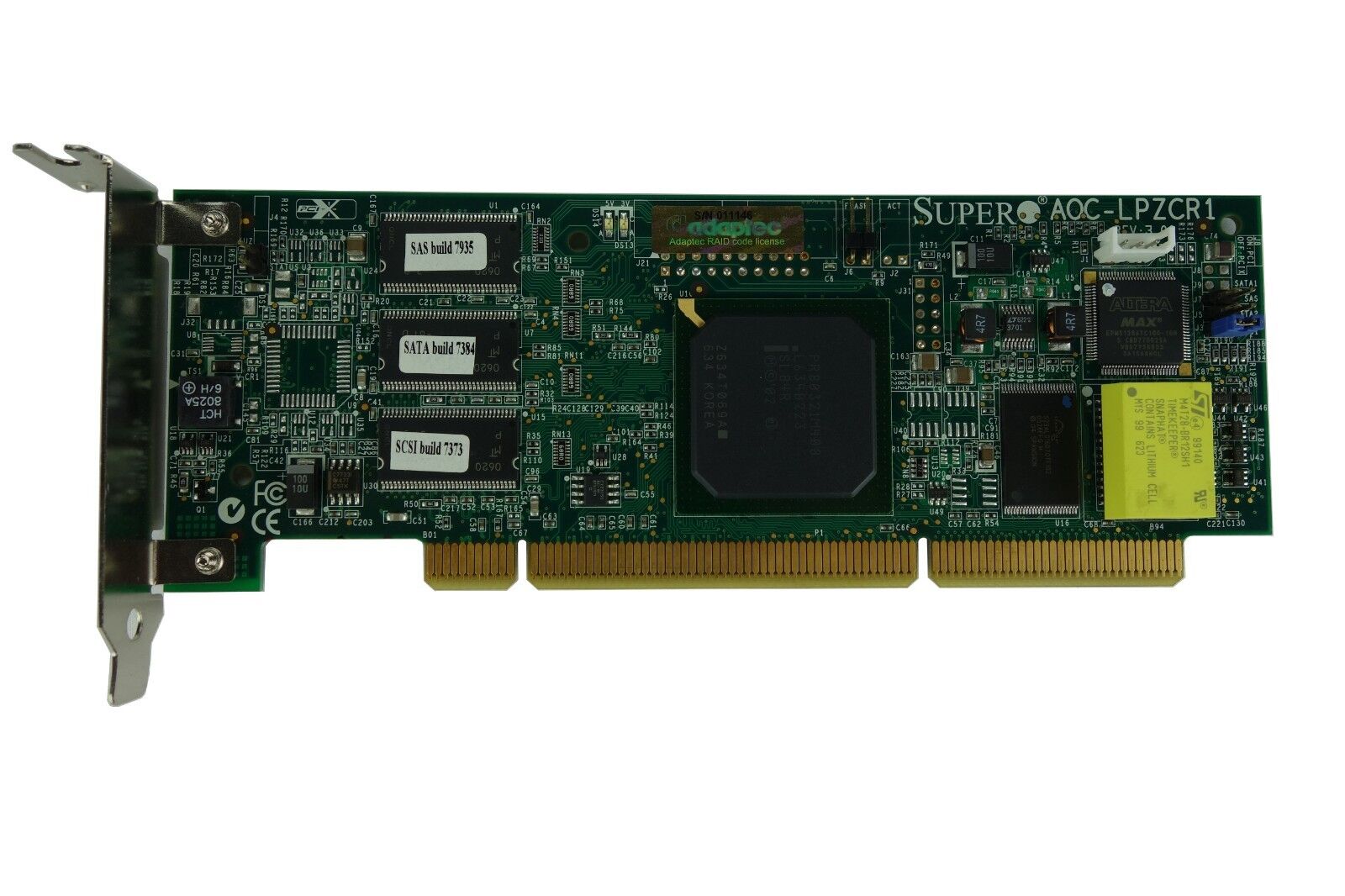 Supermicro Add-on Card AOC-LPZCR1 All-in-One Zero-Channel 64MB PCI-X RAID Card