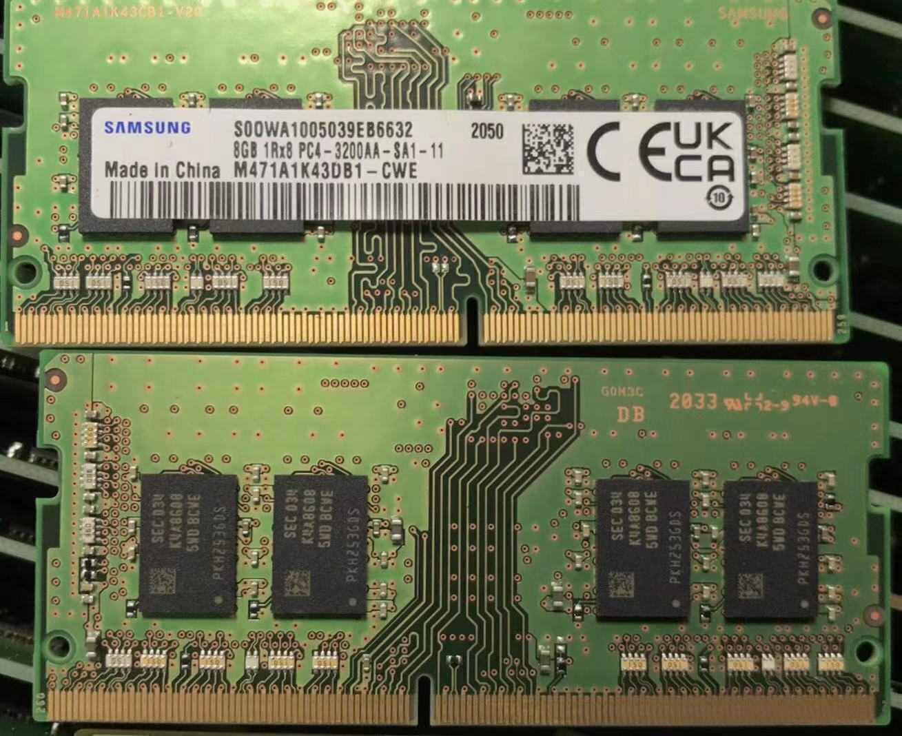 Samsung 8GB DDR4 RAM S00WA1005039EB6632 1Rx8 PC4-3200AA-SA1-11 M47A1K43DB1-CWE