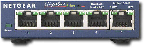 NETGEAR - 5-Port 10/100/1000 Gigabit Ethernet Unmanaged Switch - Blue