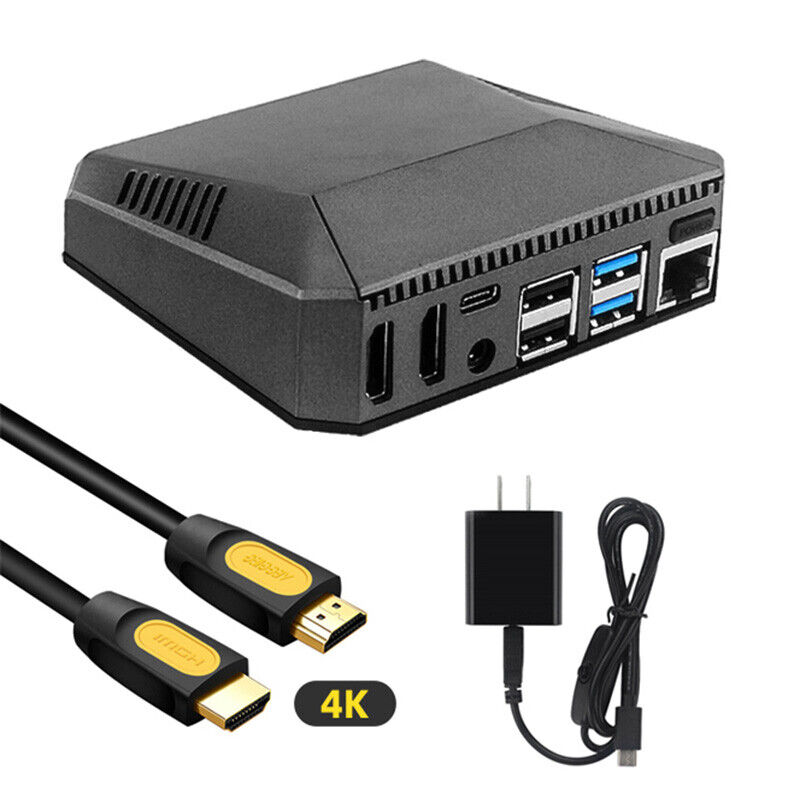 Argon One V2 Aluminum Case Kit For Raspberry Pi 4 HDMI Cable Power Supply USB-C