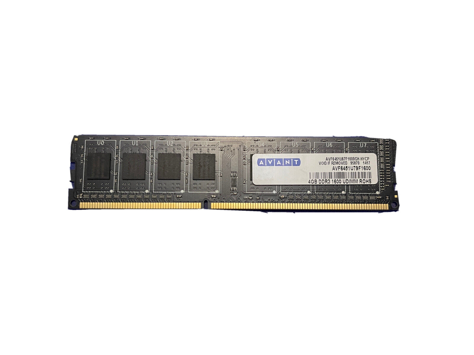 Avant 4GB (1-Stick) DDR3-1600 PC3-12800 UDIMM Desktop PC Memory AVF6451U79F1600