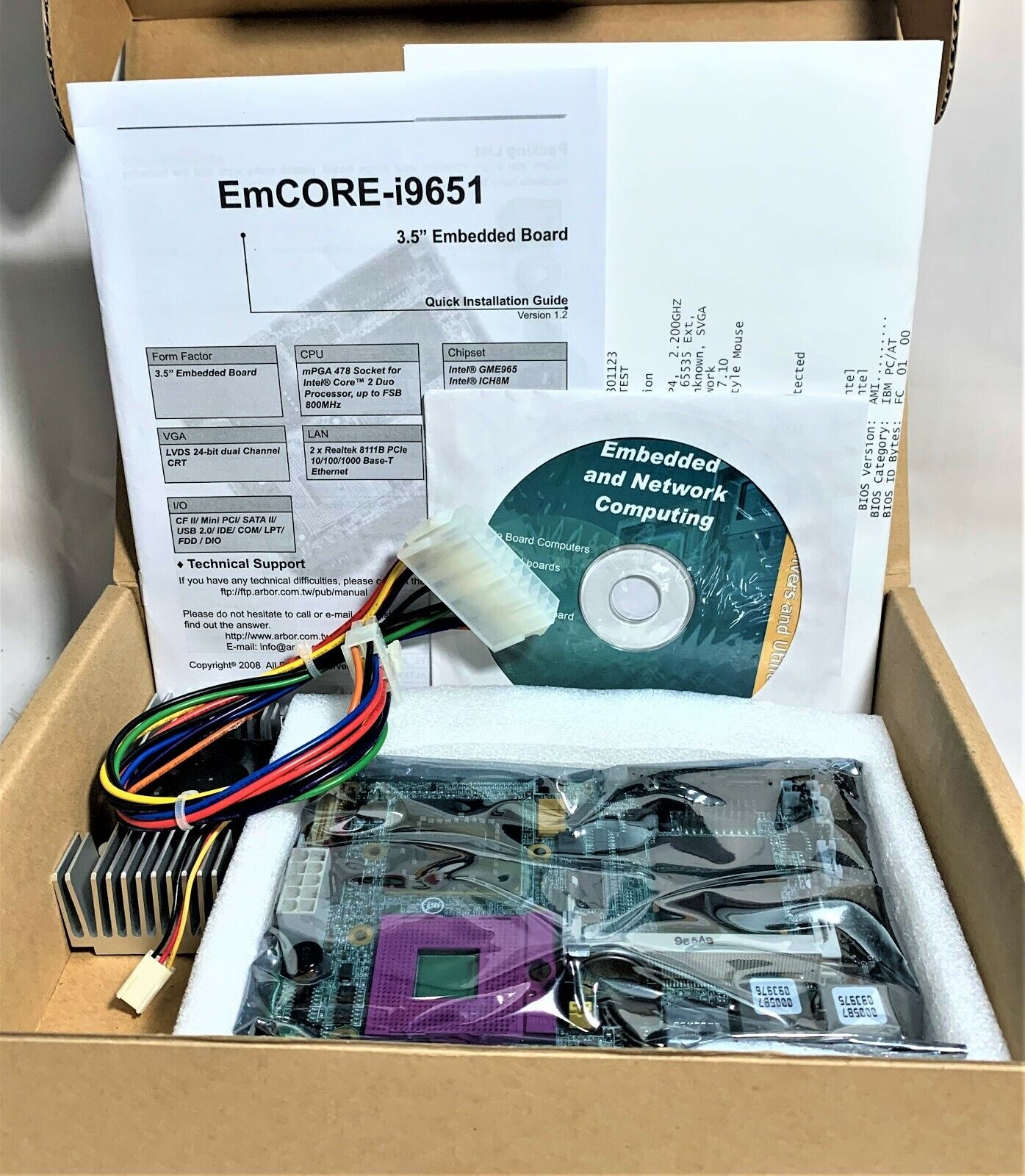 EmCORE-i9651VL2 v1.0 3.5” COMPACT MINIBOARD - NEW RETAIL BOX