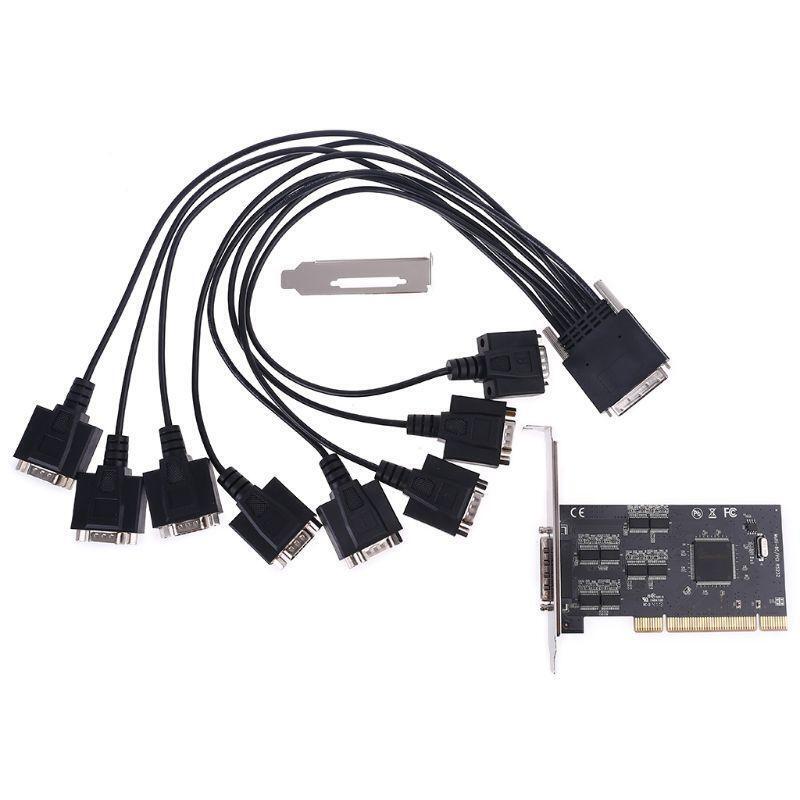8 Port PCI RS232 Expansion Card Serial Controller Riser for  Cards