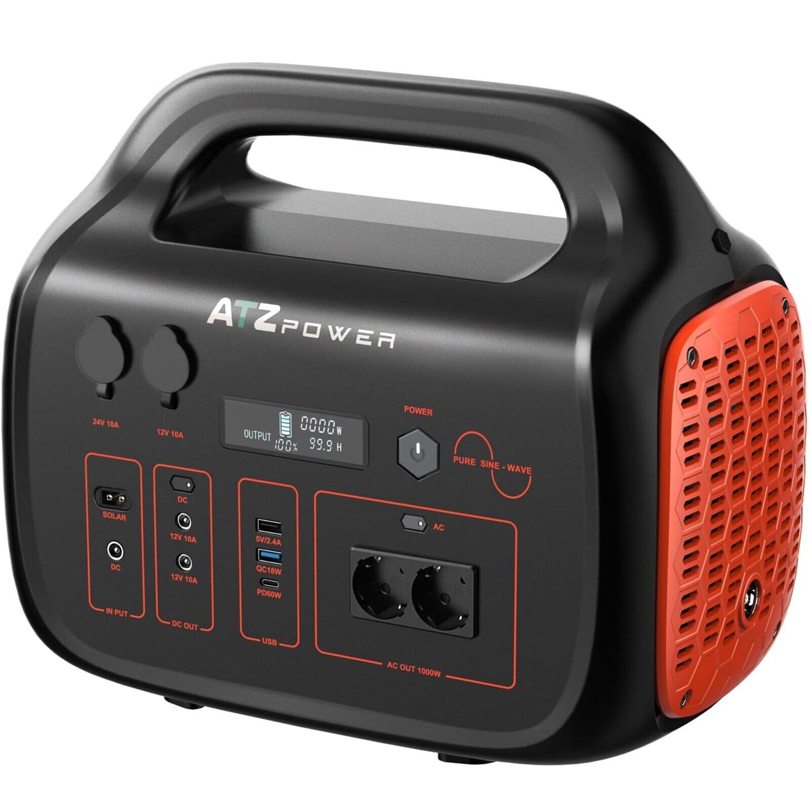 ATZ Power™ Portable Power Station Battery with 1000W Output Car Charging