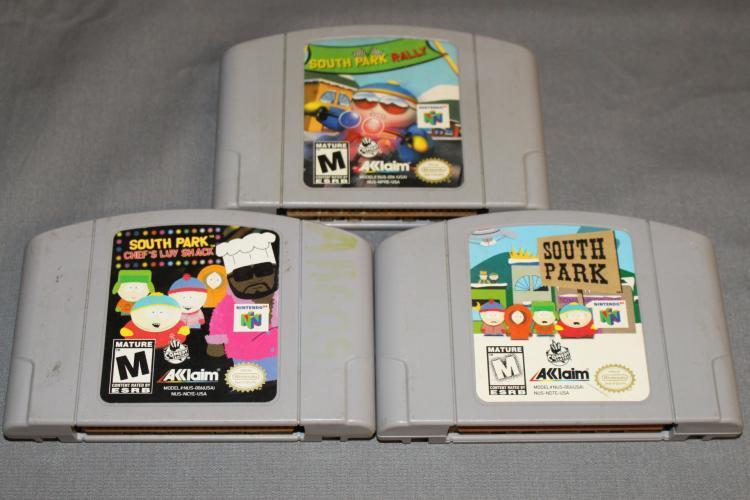 3 Nintendo 64 Southpark Games Lot 240