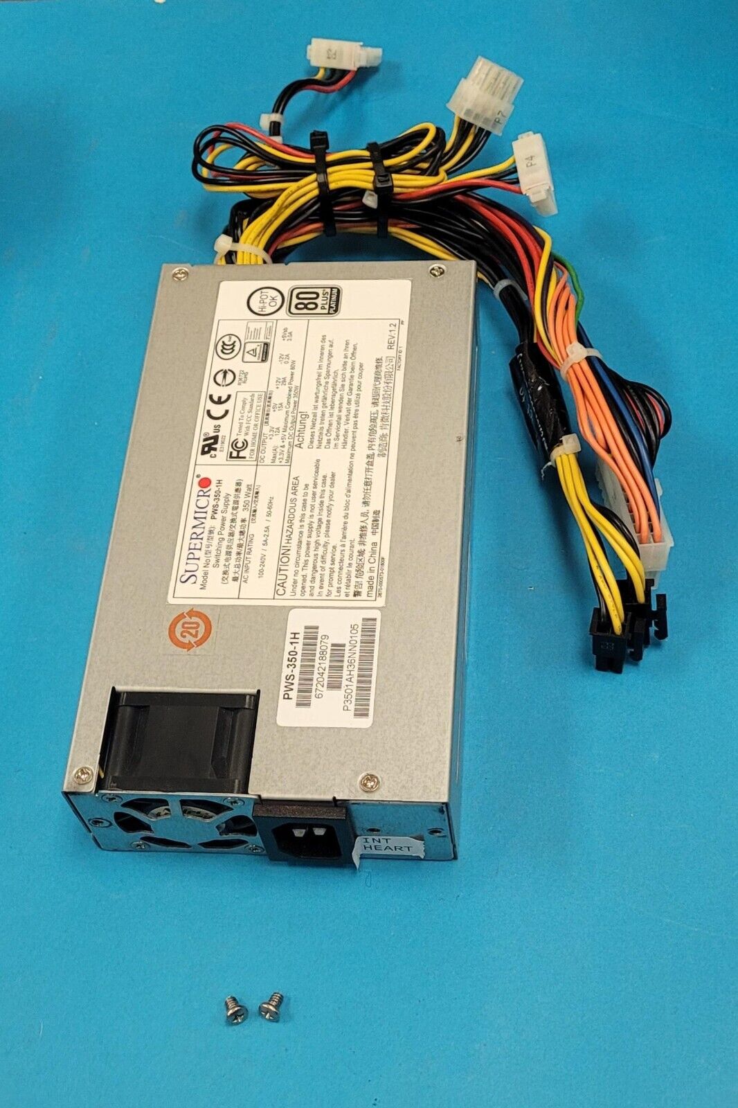 Clean pull Supermicro 350W Power Supply  PWS-350-1H datacenter retire Tested