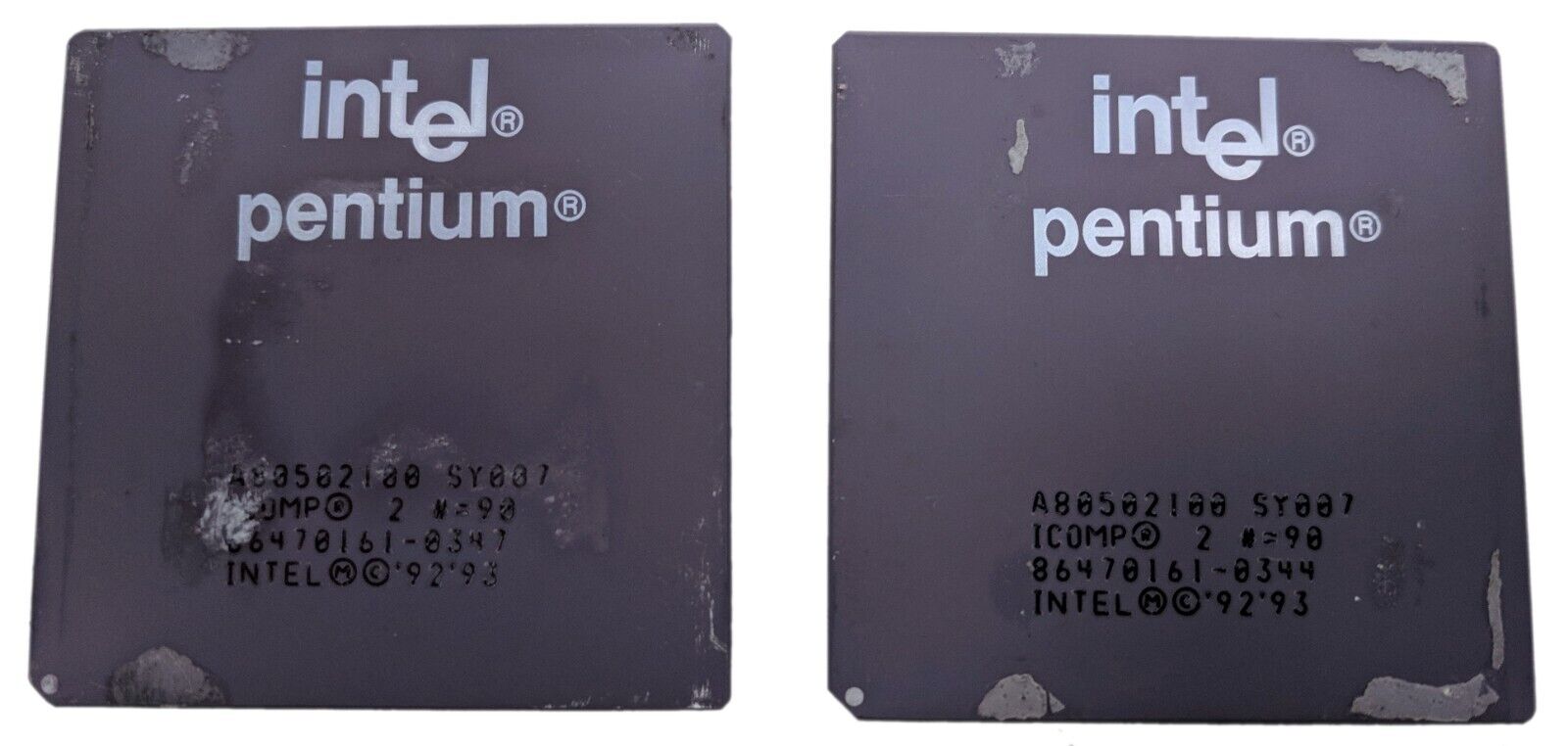 VTG Lot of 2 Intel Pentium 100MHz SY007 Socket 7 A80502100 Ceramic Processor CPU