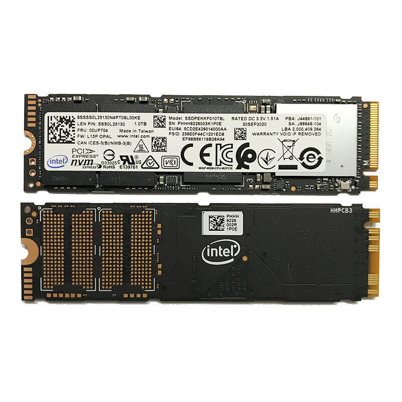 Intel 1TB SSD M.2 7600P PCIE NVME 3D-NAND SSDPEKKF010T8L 8SSSS0L2513N4PT09L00KE