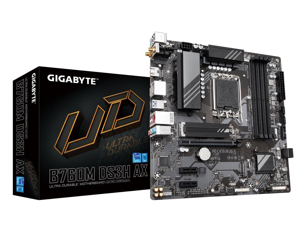 GIGABYTE B760M DS3H AX LGA 1700 Intel B760 M-ATX Motherboard with DDR5