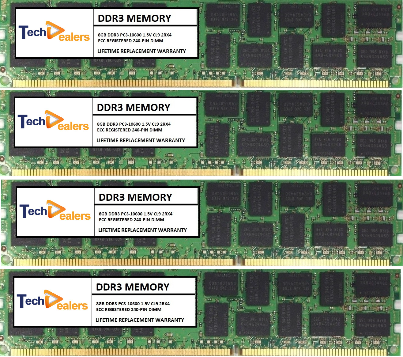 32GB 4X8GB DDR3 1333MHz ECC REG MEMORY FOR DELL PRECISION T7600 AND T7500