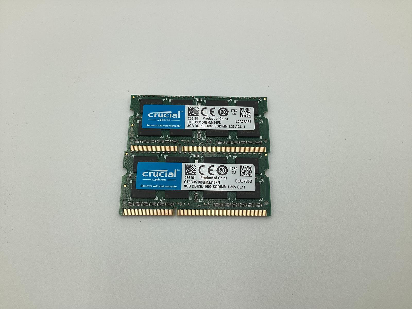 CRUCIAL 16GB (2 x 8GB) PC3-1600 SO-DIMM RAM CT8G3S160BM.M16FN
