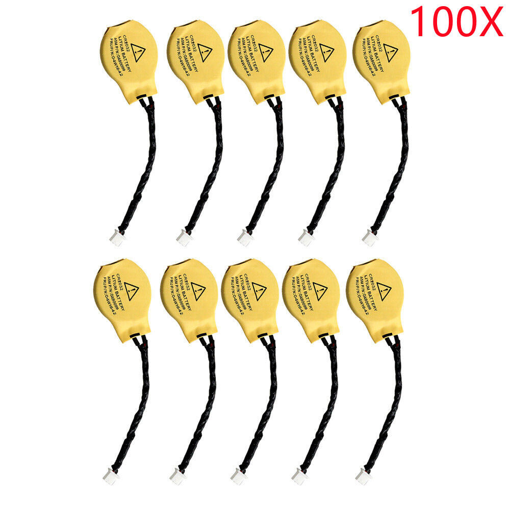 100 X Two Pin 2 For Lenovo Acer HP Dell Toshiba IBM Laptop Cmos Battery CR2032