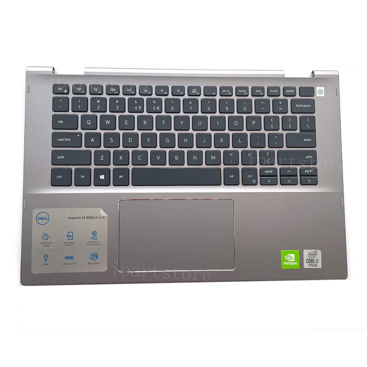 Palmrest Backlit Keyboard & Touchpad For Dell Inspiron 14 5406 P126G 0X46H3