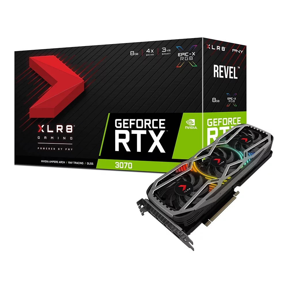 Geforce RTX 3070 8GB XLR8 Gaming REVEL EPIC-X RGB Triple Fan Graphics Card LHR