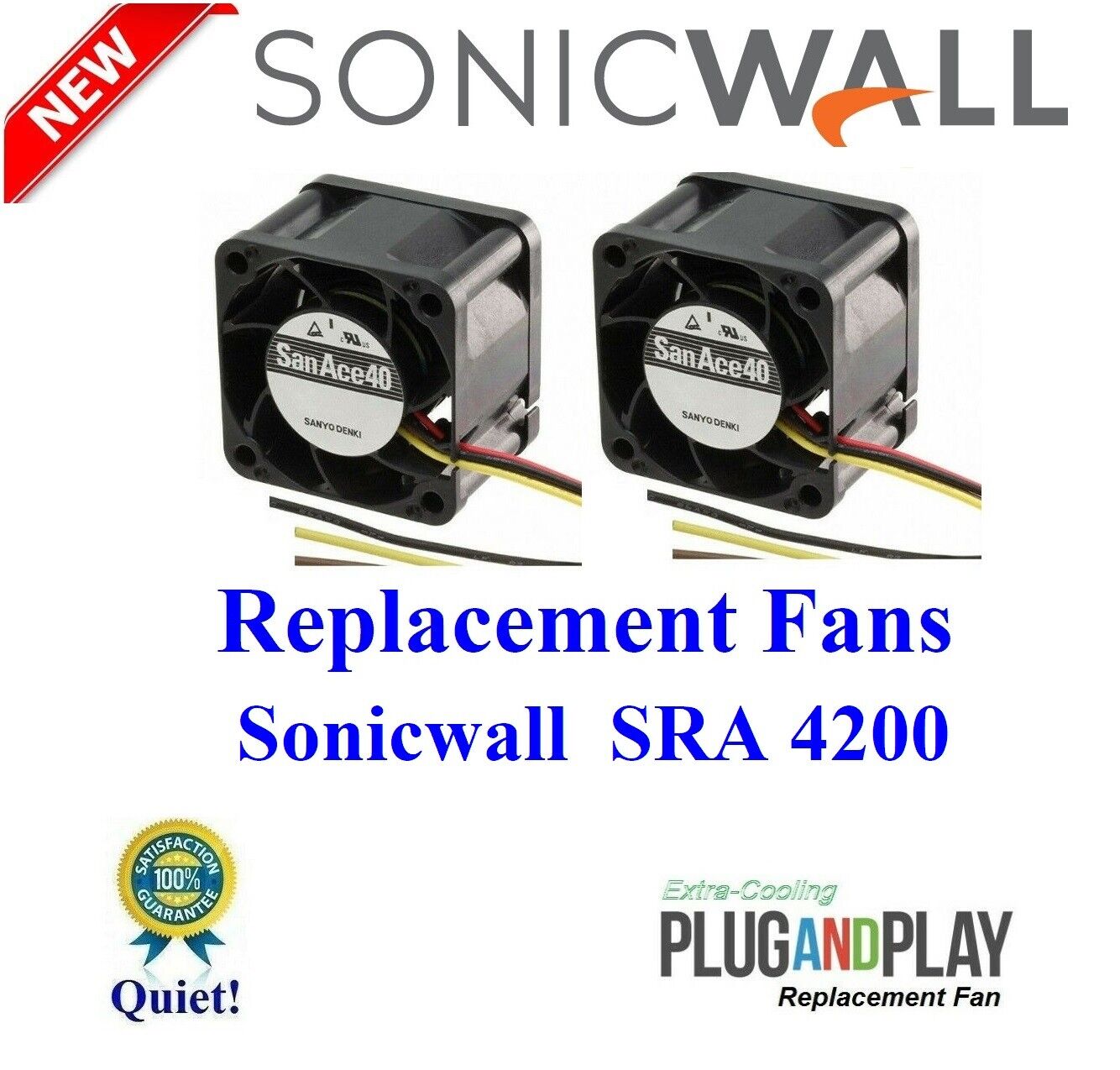 2x Quiet Fans for SonicWall SRA 4200