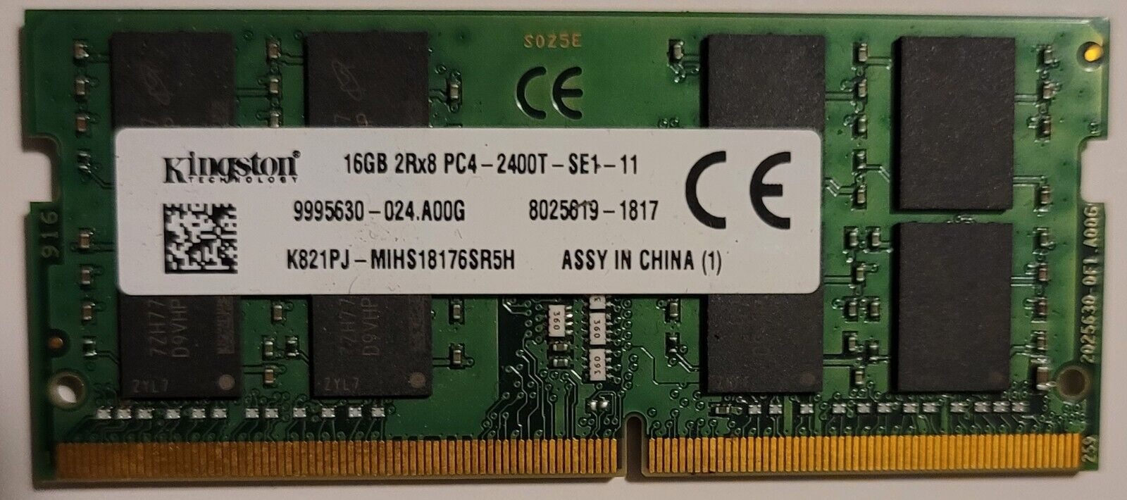 Kingston Laptop Memory 16GB 2Rx8 PC4 2400T K821PJ-MIHS18176SR5H 1817 