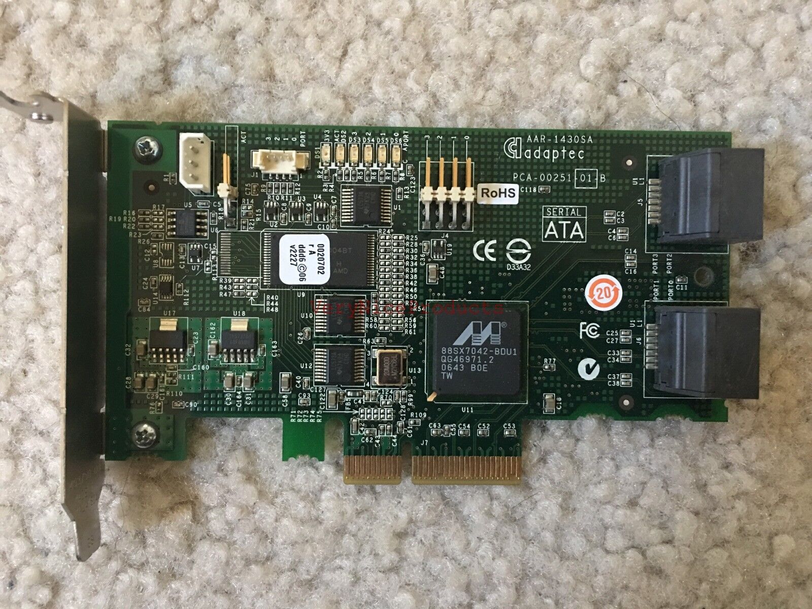 Adaptec AAR-1430SA 4-Port SATA RAID Controller Adapter Card PCI-e PCA-00251-01-B