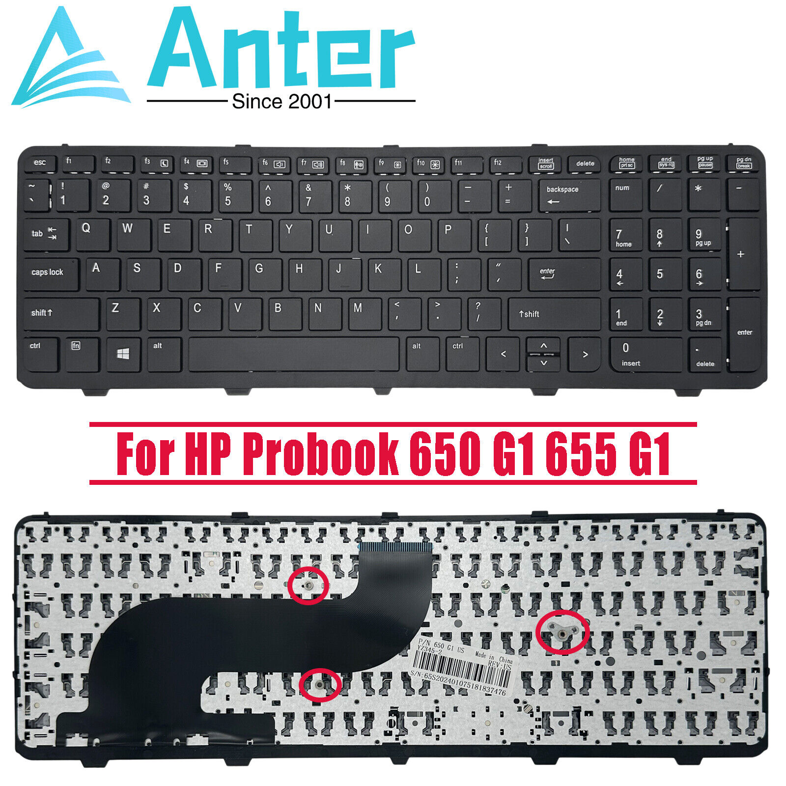 NEW Keyboard for HP Probook 650 G1 655 G1 - US English