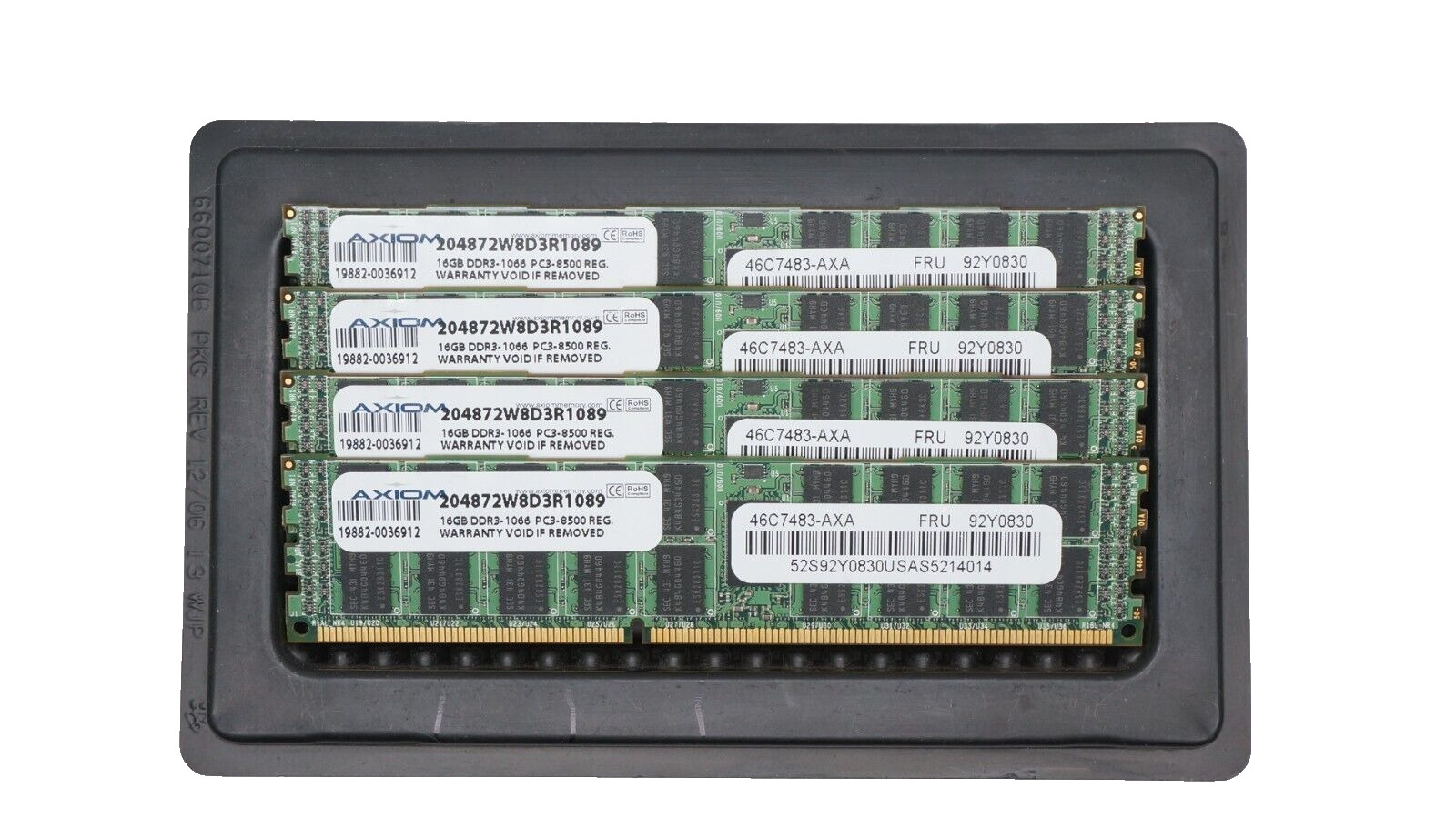 Axiom 64GB (16GBX4) PC3-8500R DDR3-1066MHz ECC Server Memory - 204872W8D3R1089