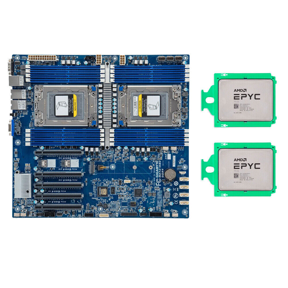Gigabyte MZ72-HB0 dual SP3  Motherboard AMD EPYC 7742 64C/128T 2.25GHz ecc ddr4