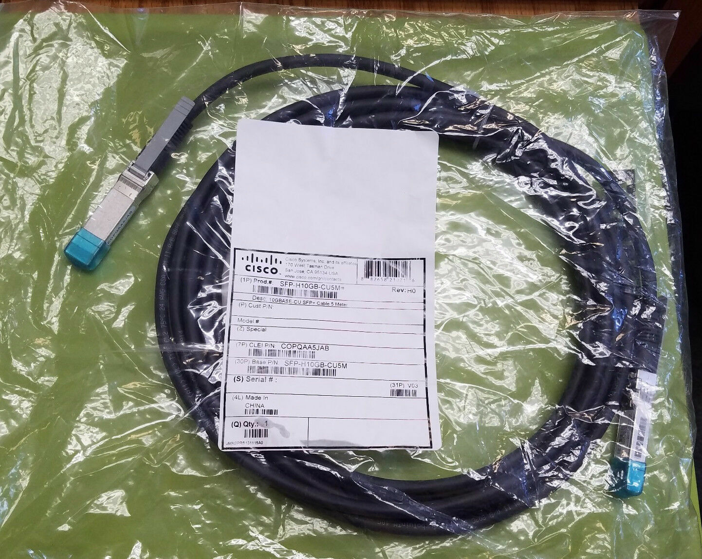 Genuine SFP-H10GB-CU5M SFP+ Copper Twinaxial 10GB Cable 5M 