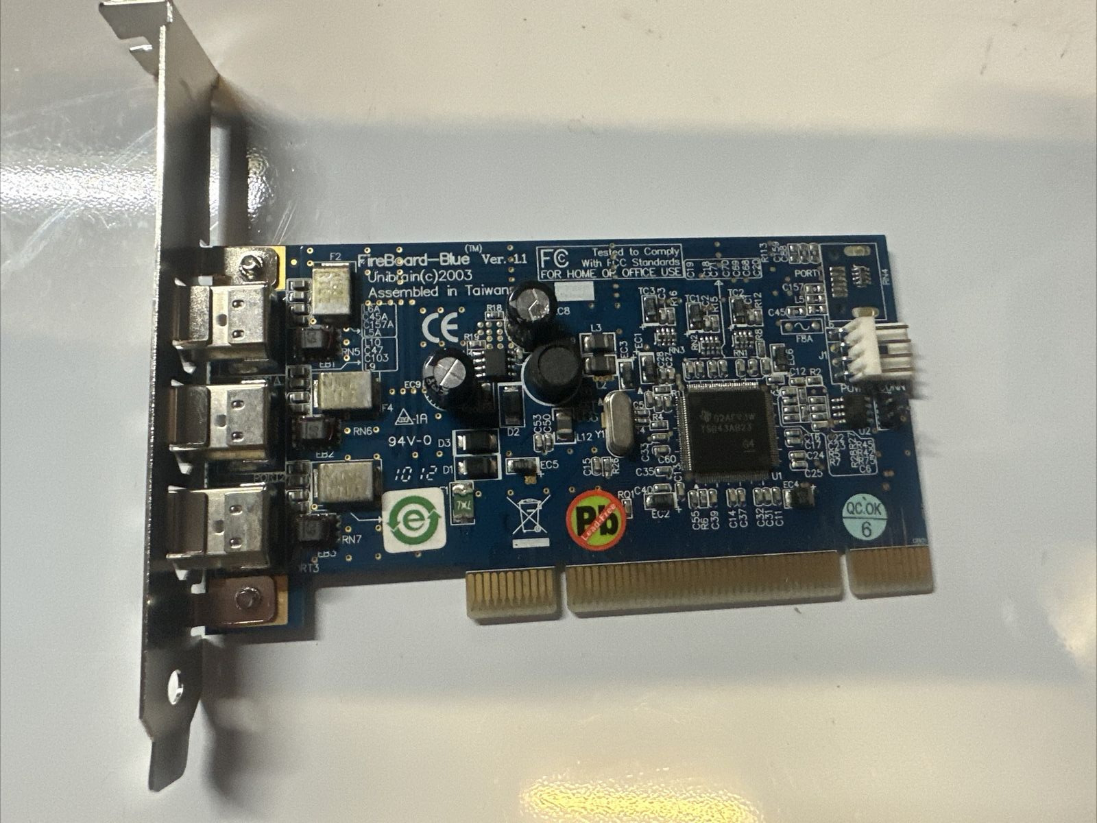 Unibrain (c)2003 Fireboard-Blue 3 Port 1394a PCI Digital Interface Card