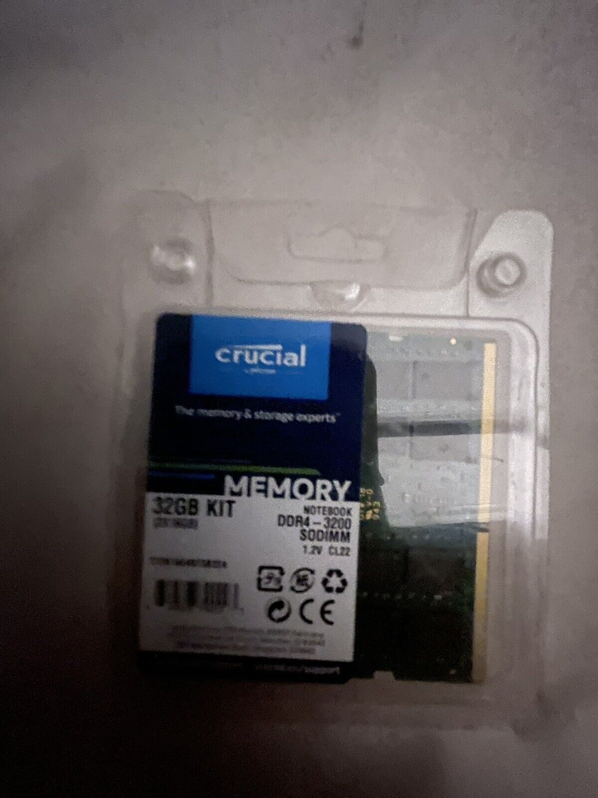 Crucial 32GB KIT 2 x 16GB DDR4 3200 MHz PC4 SODIMM Laptop Memory