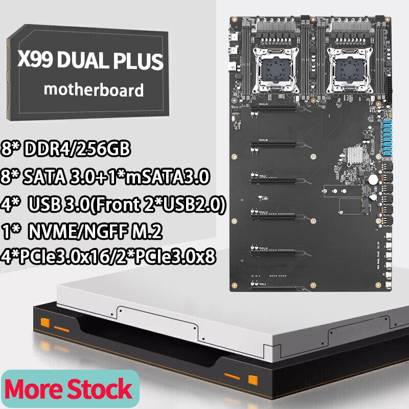X99 Mining Motherboard LGA 2011-3 DDR4 SATA3.0 For Intel Xeon E5-2678V3 / 2669V3