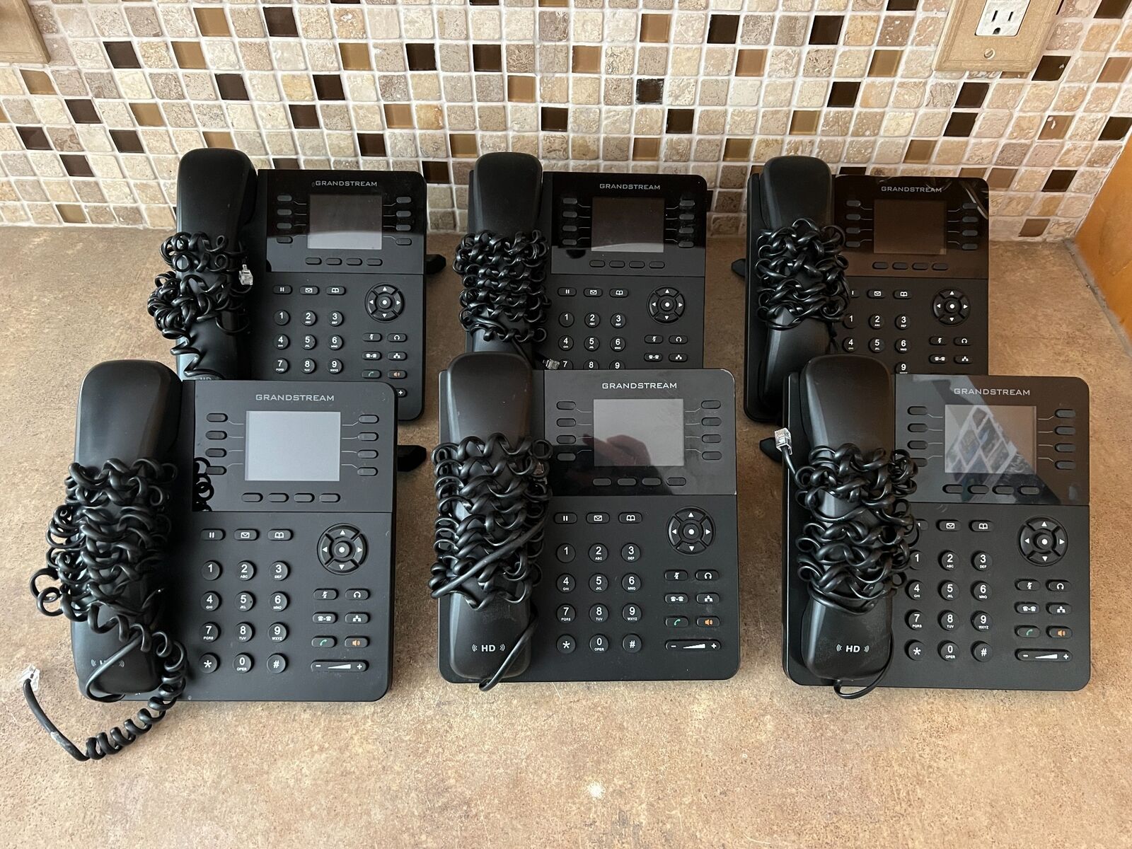 LOT OF 6 Grandstream GXP2135 8 Lines Bluetooth Enterprise VoIP Phone URVF-5w